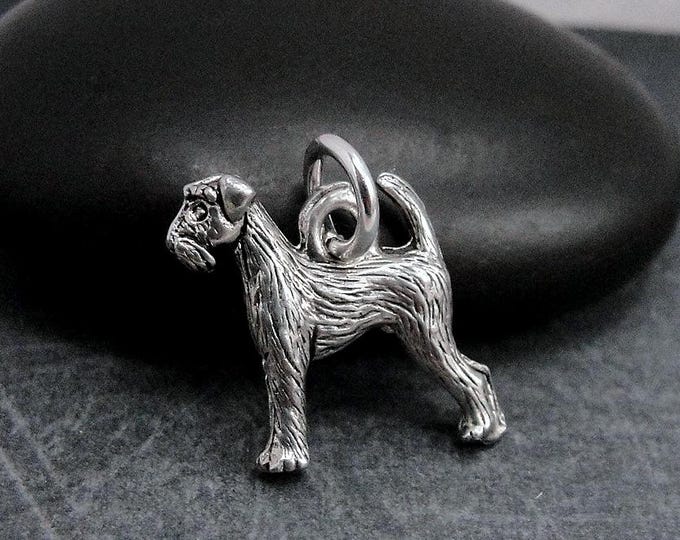 Airedale Terrier Charm, Silver Airedale Terrier Necklace Charm, Welsh Terrier Charm, Puppy Dog Charm, Airedale Terrier Gift