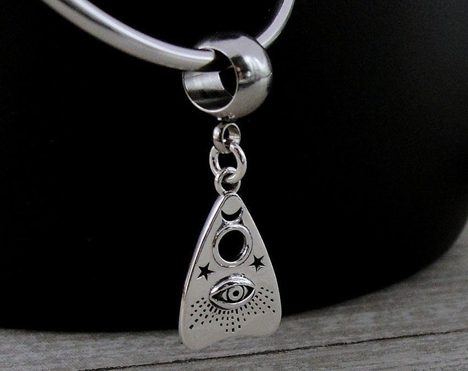 925 Sterling Silver Spirit Board Planchette Dangle Charm, Talking Board Charm, Spirit Board Charm, Bracelet Charm, Large Hole Bead