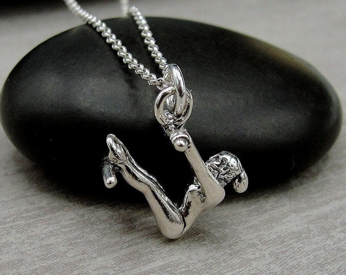 Gymnast Necklace, 925 Sterling Silver Gymnastics Charm Necklace, Gymnast Charm, Gymnastics Gift, Gymnastics Jewelry, Gymnast Gift Jewelry