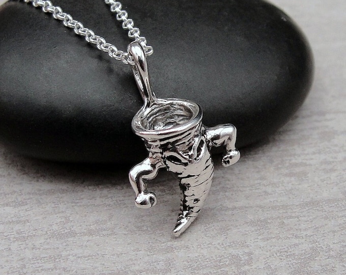 Sterling Silver Tornado Necklace, Cyclone Charm Necklace, Twister Charm Necklace, Weather Charm, Storm Charm, Meteorologist Gift