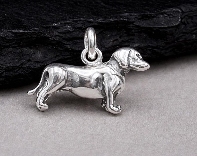 Dachshund Charm, Sterling Silver 3D Dachshund Charm for Necklace or Bracelet, Doxen Charm, Wiener Dog Charm, Dog Lover Gift