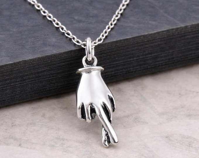 Sterling Silver Fingers Crossed Necklace, Good Luck Charm, Lucky Pendant Jewelry
