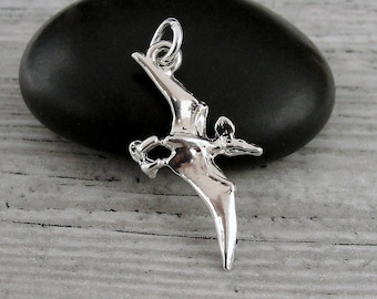 Pterodactyl Charm, Silver Dinosaur Charm for Necklace or Bracelet, Pterodactyl Pendant, Dinosaur Gift, Dinosaur Jewelry
