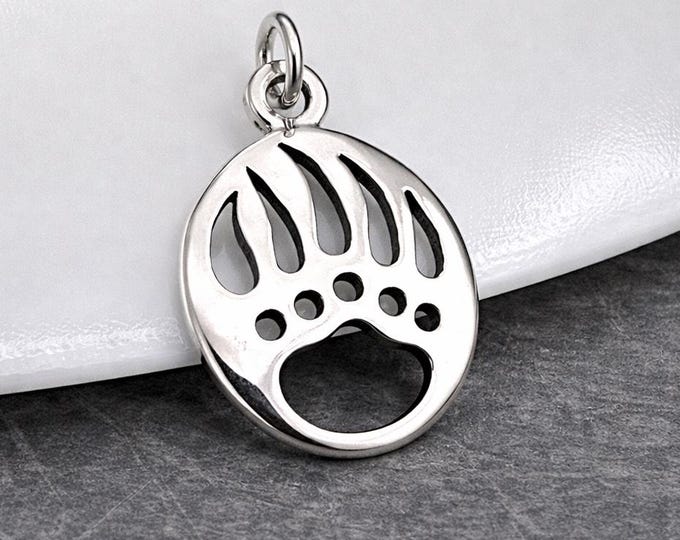 Sterling Silver Bear Paw Charm for Necklace or Bracelet, Bear Claw Pendant, Native American Soutwestern Jewelry