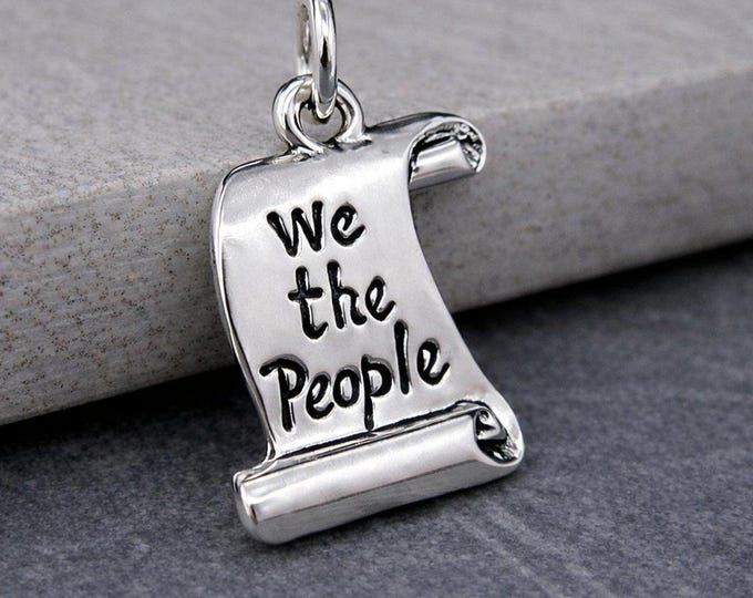 USA Constitution Charm - Silver We the People Charm for Necklace or Bracelet - United States Charm - History Charm - Bill of Rights Charm
