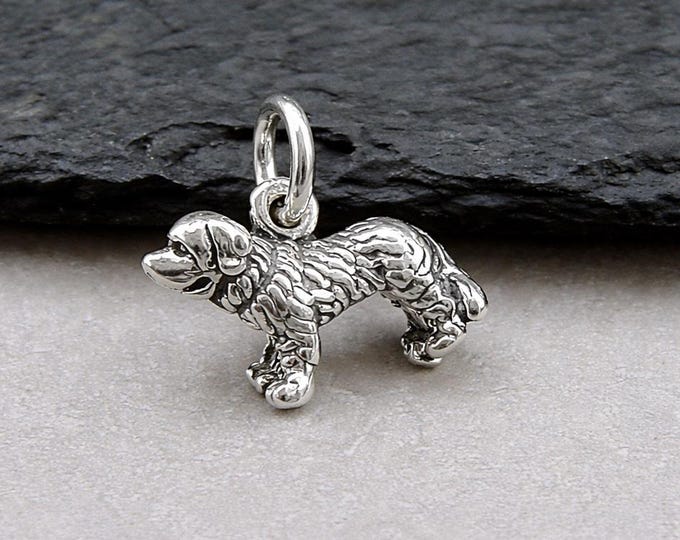 925 Sterling Silver Saint Bernard Charm, Silver St Bernard Dog Charm, Silver Saint Bernard Pendant, St Bernard Charm Jewelry