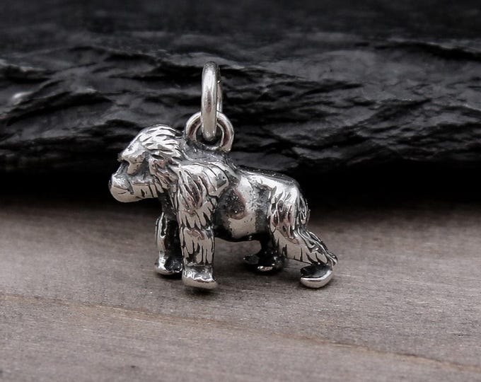 3D Gorilla Charm, Sterling Silver Chimpanzee Charm for Necklace or Bracelet, Baboon Orangutan Pendant, Gorilla Gift Jewelry