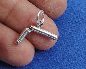 10 Lamp charms antique silver tone P137