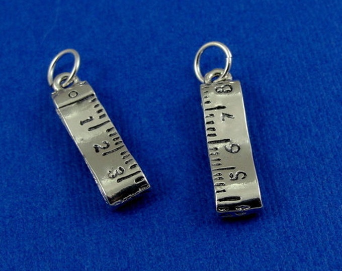 Measuring Tape Charm - Silver Plated Measuring Tape Charm for Necklace or Bracelet