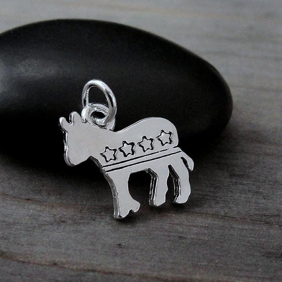 Democrat Donkey Charm Sterling Silver - Made in the USA Democrat Donkey Charm Sterling Silver - Made in the USA