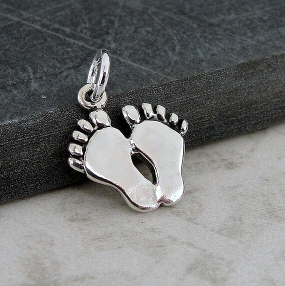Feet Footprints Charm Sterling Silver Feet Footprints Charm Sterling Silver