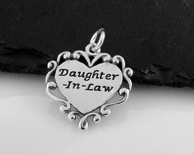 Daughter in Law Charm, Sterling Silver Daughter-in-Law Charm for Necklace or Bracelet, Daughter Gift, Daughter Jewelry