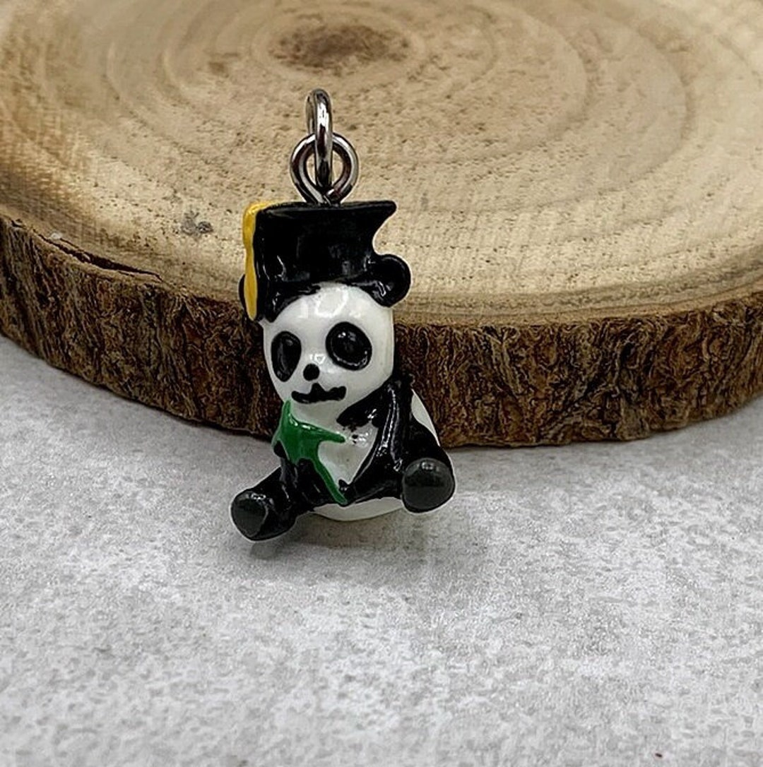 Graduation Panda Charm, Panda Graduation Pendant, Panda With Graduation ...