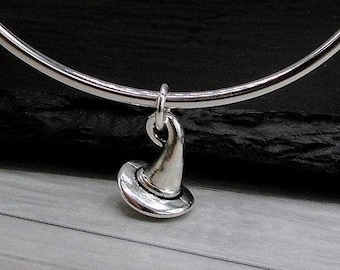 Silver Witches Hat Charm, Tiny Witch Hat Charm, Halloween Charm, Witches Hat Jewelry, Necklace Charm, Bracelet Charm, Halloween Themed Charm