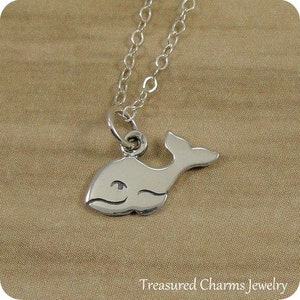 Whale Necklace, Sterling Silver Whale Charm on a Silver Cable Chain