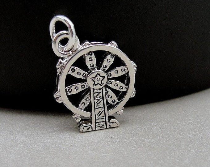 Ferris Wheel Charm, Silver Carnival Charm, Theme Park Charm, Circus Charm, Necklace Charm, Bracelet Charm, County Fair Charm Jewelry