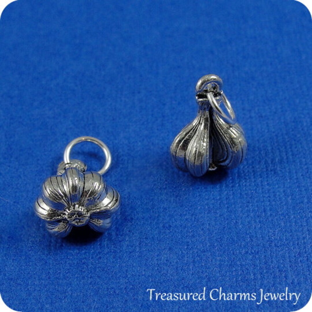 Garlic Bulb Charm Silver Garlic Clove Charm for Necklace or Etsy