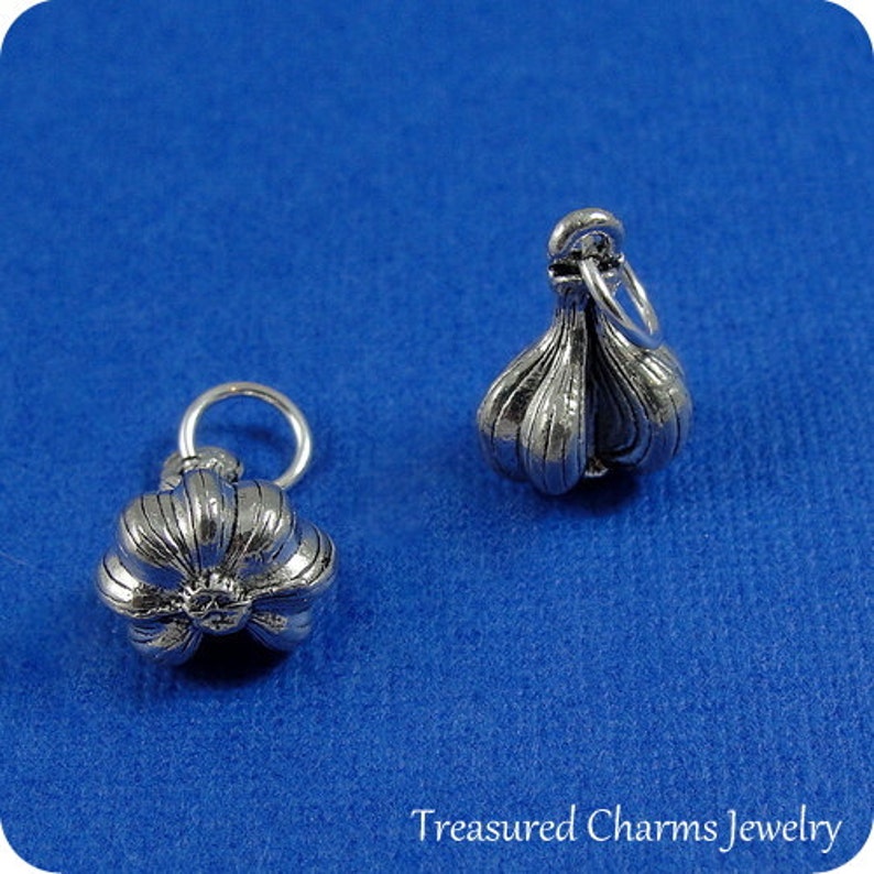 Garlic Bulb Charm Silver Garlic Clove Charm for Necklace or Etsy