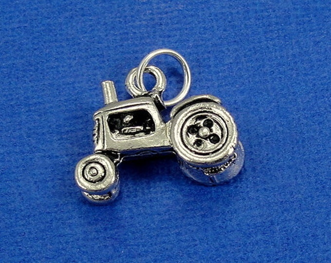 Farm Tractor Charm - Silver Plated Tractor Charm for Necklace or Bracelet