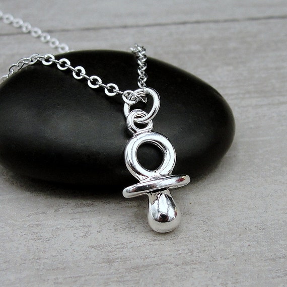 Baby Pacifier Charm Sterling Silver, Made in the USA Baby Pacifier Charm Sterling Silver, Made in the USA