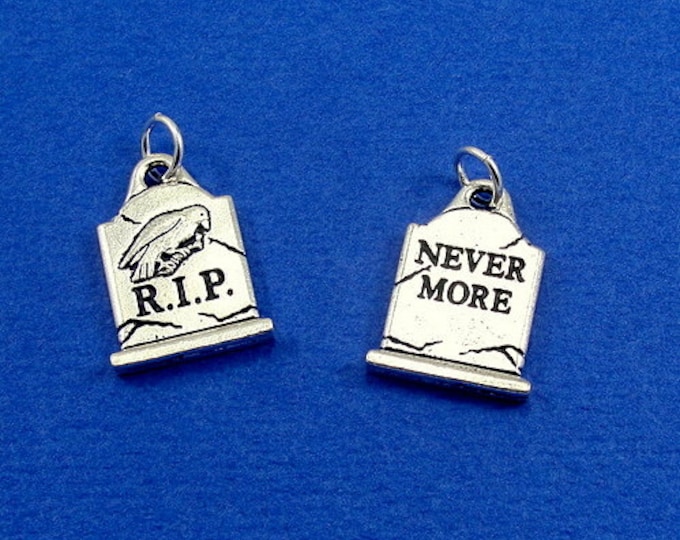 CLOSEOUT - Tombstone Charm - Silver Tombstone Grave Charm for Necklace or Bracelet