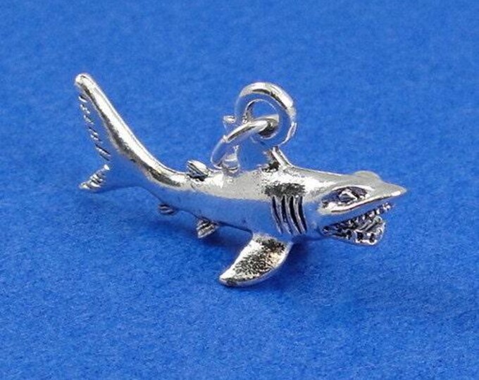 Shark Charm - Silver Plated Shark Charm for Necklace
