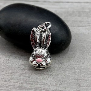 Silver Bunny Rabbit Charm, Easter Bunny Charm, Pet Rabbit Charm, Bunny Rabbit Jewelry, Necklace Charm, Bracelet Charm, Gift for Rabbit Lover