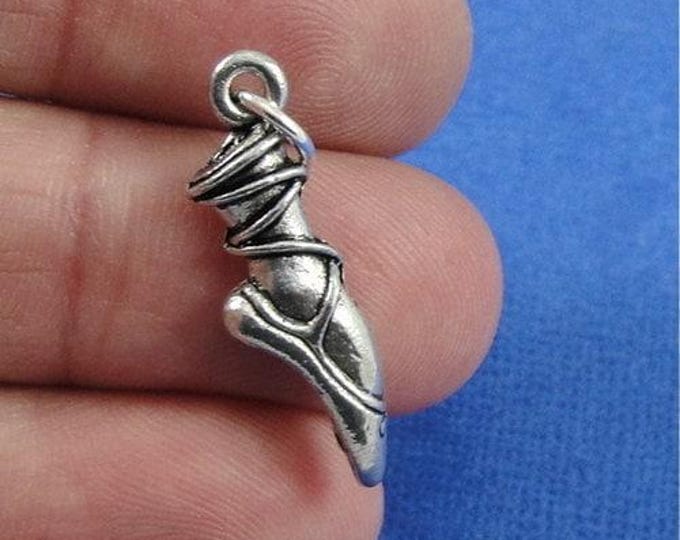 Ballet Slipper Charm - Silver Plated Ballet Slipper Charm for Necklace or Bracelet