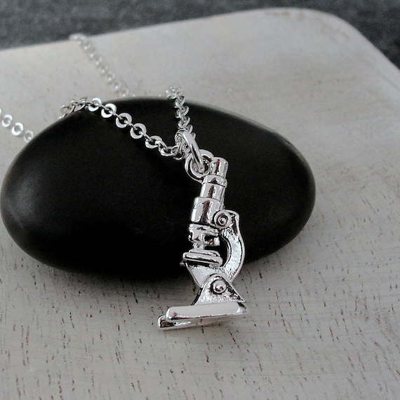 Microscope Charm 3-D Sterling Silver - Made in the USA Microscope Charm 3-D Sterling Silver - Made in the USA