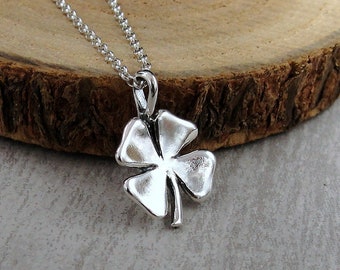 Four Leaf Clover Necklace, 925 Sterling Silver Four Leaf Clover Charm Necklace, Shamrock Necklace, Irish Necklace, Good Luck Necklace