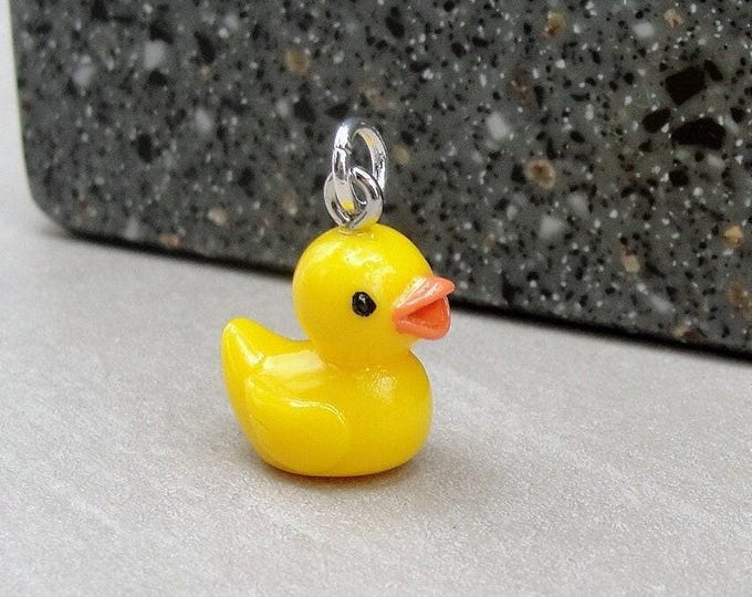 Yellow Duck Charm, 3D Rubber Ducky Charm, Cute Duck Charm, Duckling Charm, Baby Duck Charm, Necklace Charm, Duck Gift Jewelry