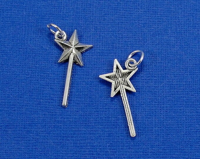 Magic Wand Charm - Silver Magic Wand Charm for Necklace or Bracelet