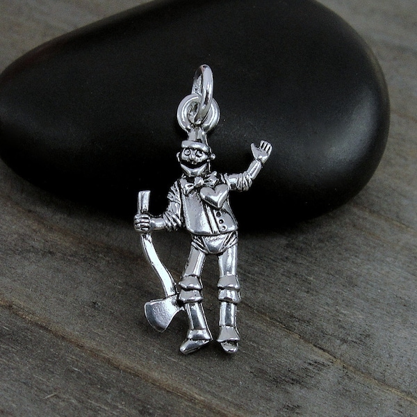 Tin Man Charm - Silver Plated Tin Man Charm for Necklace or Bracelet - Tin Man Pendant - Tin Man Gift - Tin Man Jewelry