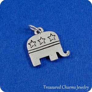 Republican Elephant Charm - Silver Plated Republican ElephantCharm for Necklace or Bracelet