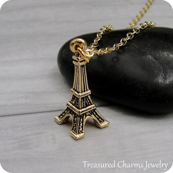Eiffel Tower with CZ Pendant Necklace in Sterling Silver | Takar Jewelry