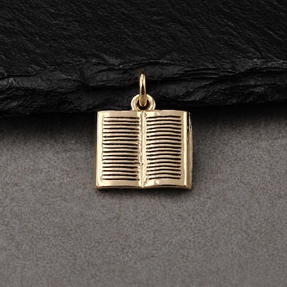 Open Book Charm, Gold Book Charm for Necklace or Bracelet, Librarian Charm, Gift for Teacher, Love to Read, Book Club Gift, Reading Jewelry