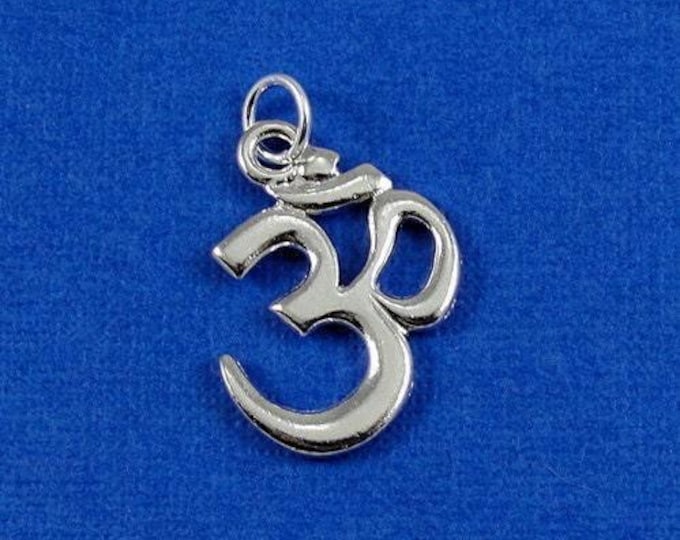 CLOSEOUT - Om Ohm Aum Charm - Silver Plated Ohm Charm for Necklace or Bracelet