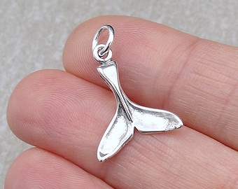 Whale Tail Charm, 925 Sterling Silver Whale Fluke Charm for Necklace or Bracelet, Nautical Charm, Sea Life Charm, Whale Charm, Whale Gift
