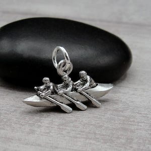 Rowboat Charm, 3D Row Boat Charm for Necklace or Bracelet, Rowing Charm, Boat Charm, Rower Charm, Rowing Team Gift, Rowing Jewelry