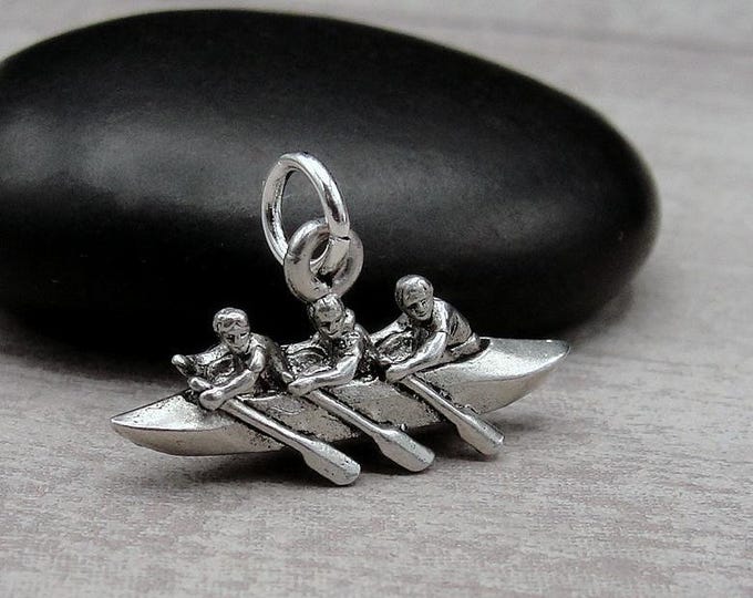 Rowboat Charm, 3D Row Boat Charm for Necklace or Bracelet, Rowing Charm, Boat Charm, Rower Charm, Rowing Team Gift, Rowing Jewelry