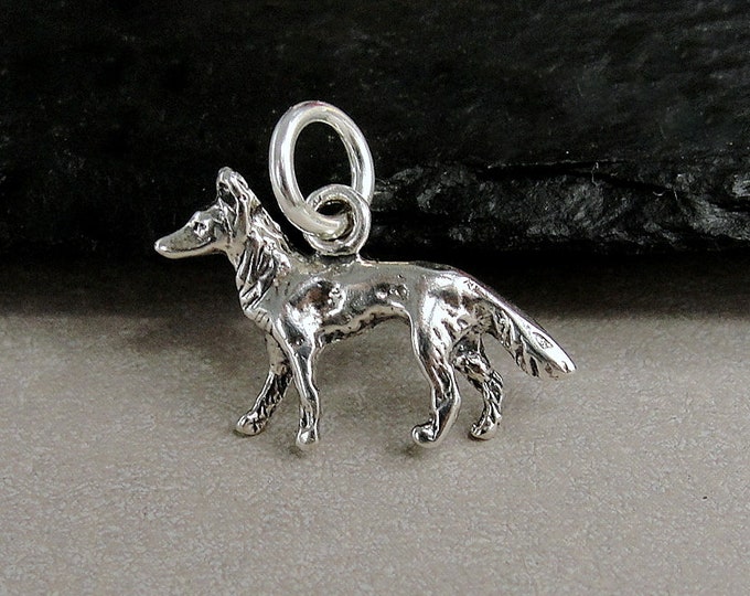 925 Sterling Silver German Shepherd Charm, Silver Dog Charm, Silver German Shepherd Pendant, German Shepard Charm Jewelry