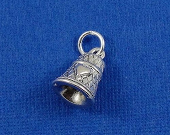 Thimble Charm - Thimble plaqué argent avec charme de cœur pour collier ou bracelet