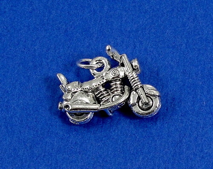 Motorcycle Charm - Silver Plated Motorcycle Charm for Necklace or Bracelet