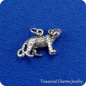 Breloque guépard - Breloque guépard en argent sterling pour collier ou bracelet