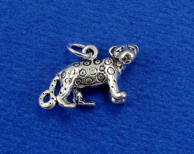 Cheetah Charm - Sterling Silver Cheetah Charm for Necklace or Bracelet