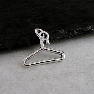 925 Sterling Silver Coat Hanger Charm, Coat Hanger Necklace, Clothes Hanger Charm, Fashion Charm, Clothing Charm, Fashion Designer Gift