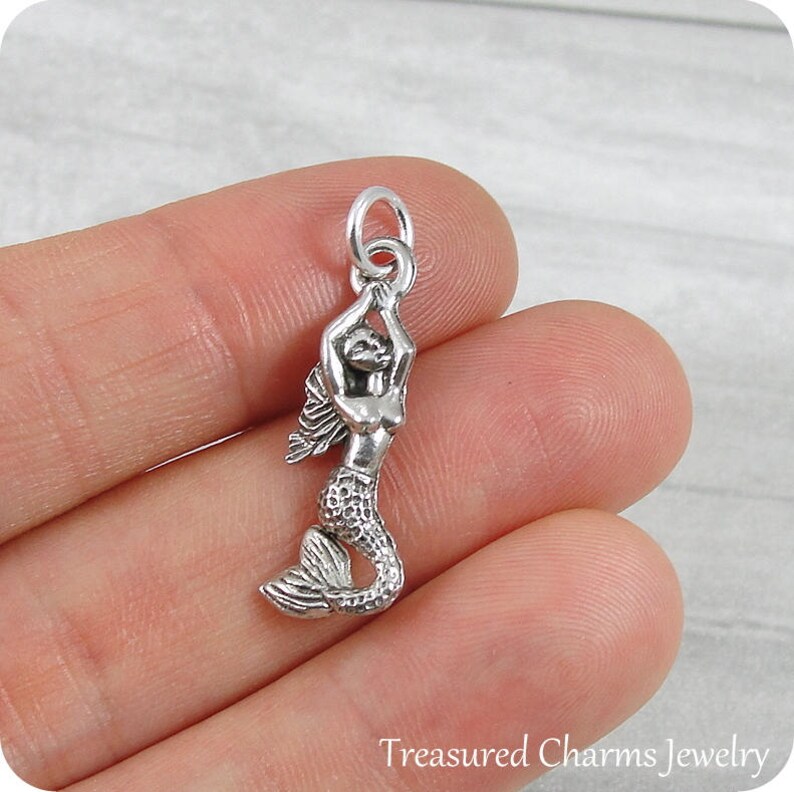 Mermaid Charm Silver Plated Ocean Mermaid Charm for Necklace Etsy