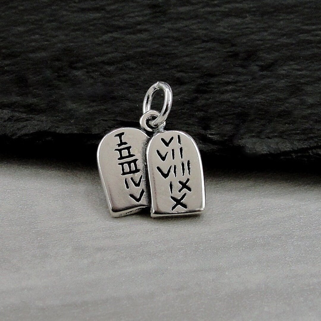 925 Sterling Ten Commandments Charm, 10 Commandments Charm, Religious
