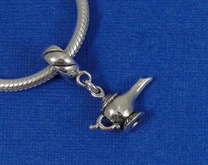 Magic Lamp European Dangle Bead Charm - Sterling Silver Wish Lamp Charm for European Bracelet