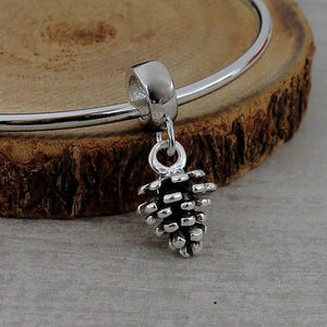 Pendentif européen pomme de pin en argent sterling 925 - Pendentif pomme de pin avec bélière